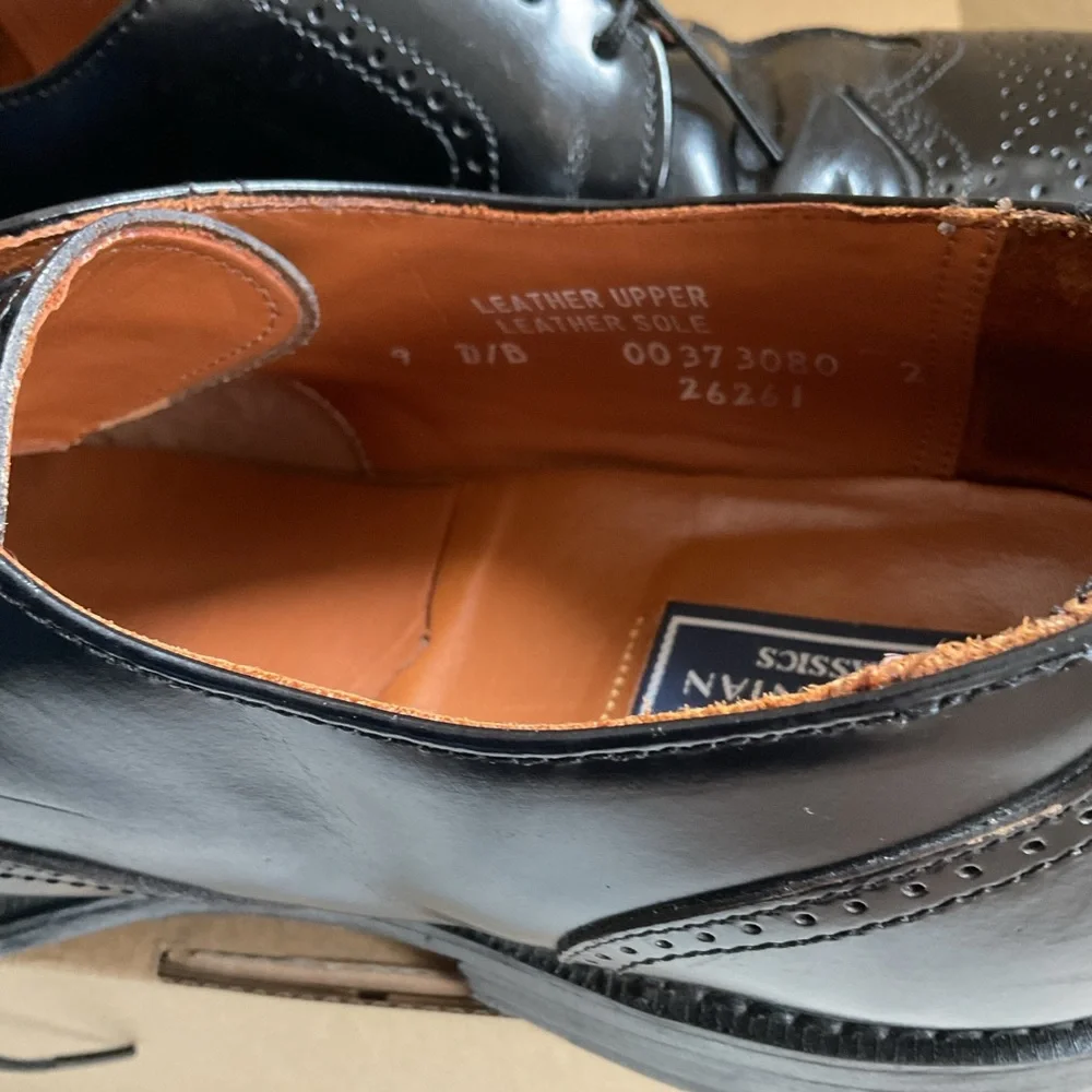 Bostonian Classics Black Leather Men’s Wingtip Size 9D/B